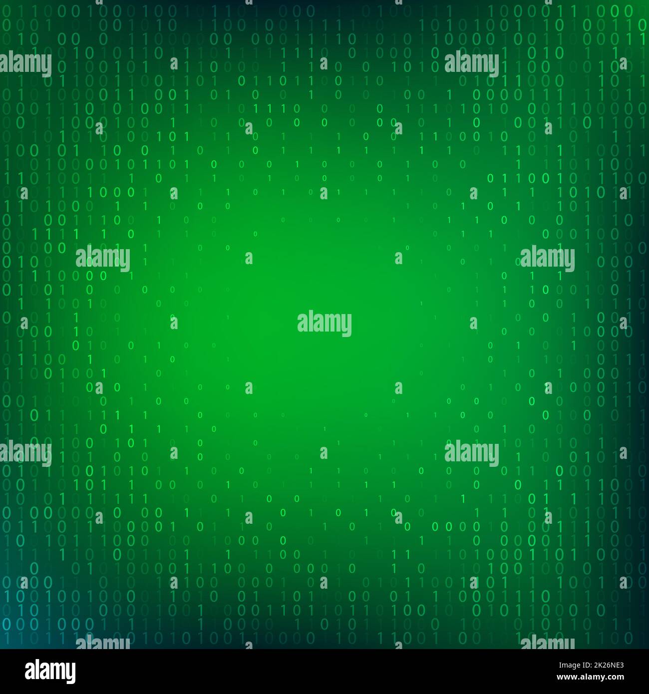 Abstract isolato di color verde codice binario autunno sfondo, elemento di programmazione a sfondo illustrazione vettoriale Foto Stock