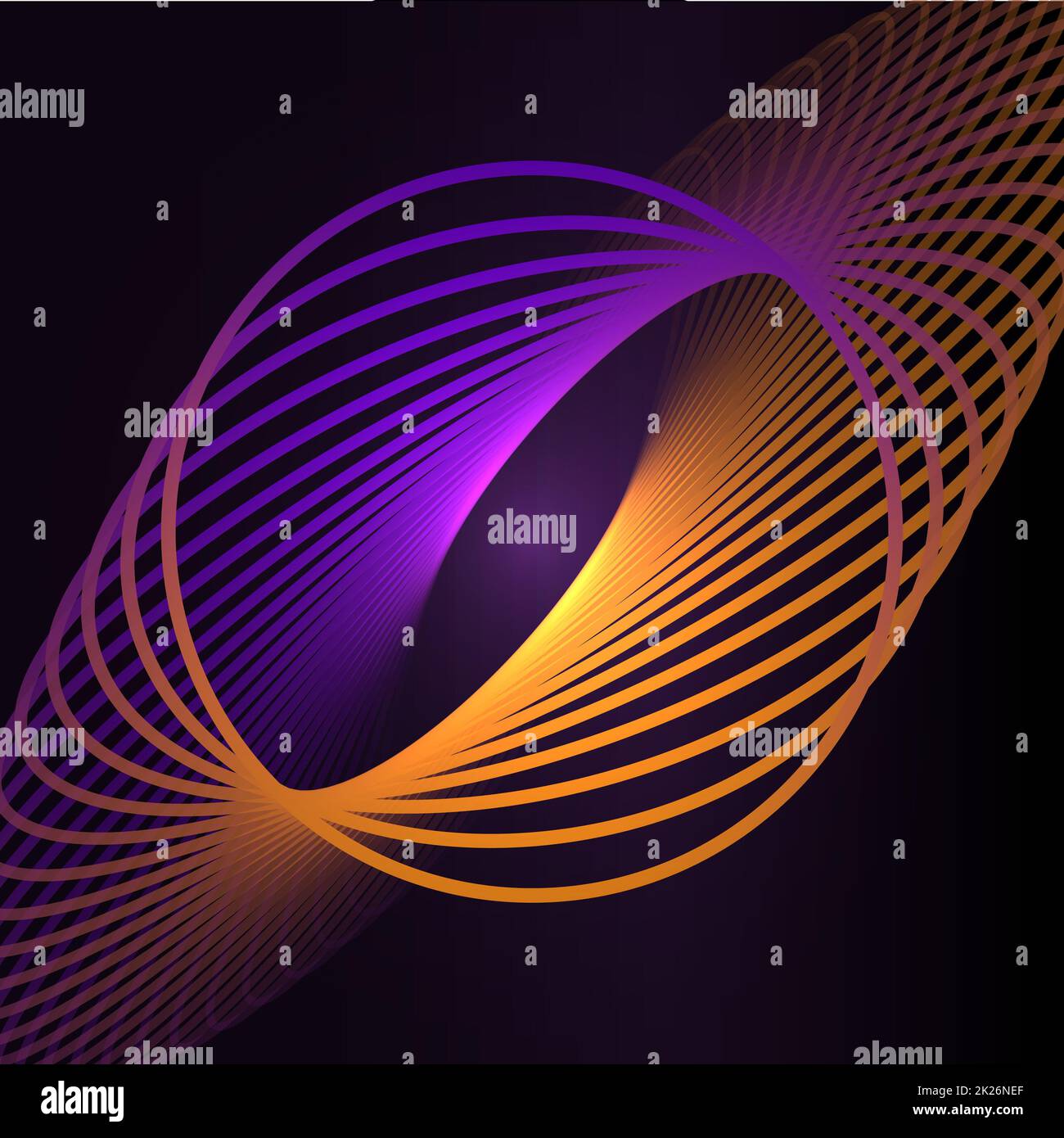 Astratto cosmico, linee di torsione sfondo. Nano struttura tecnologica, effetti visivi. Foto Stock