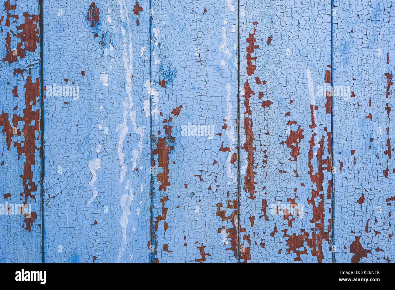 Sfondo blu della superficie in legno Foto Stock