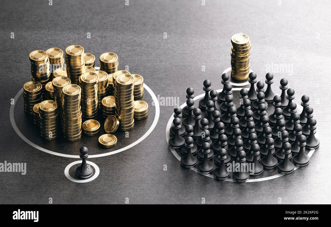 Disuguaglianza economica. Ricco vs povero Foto Stock