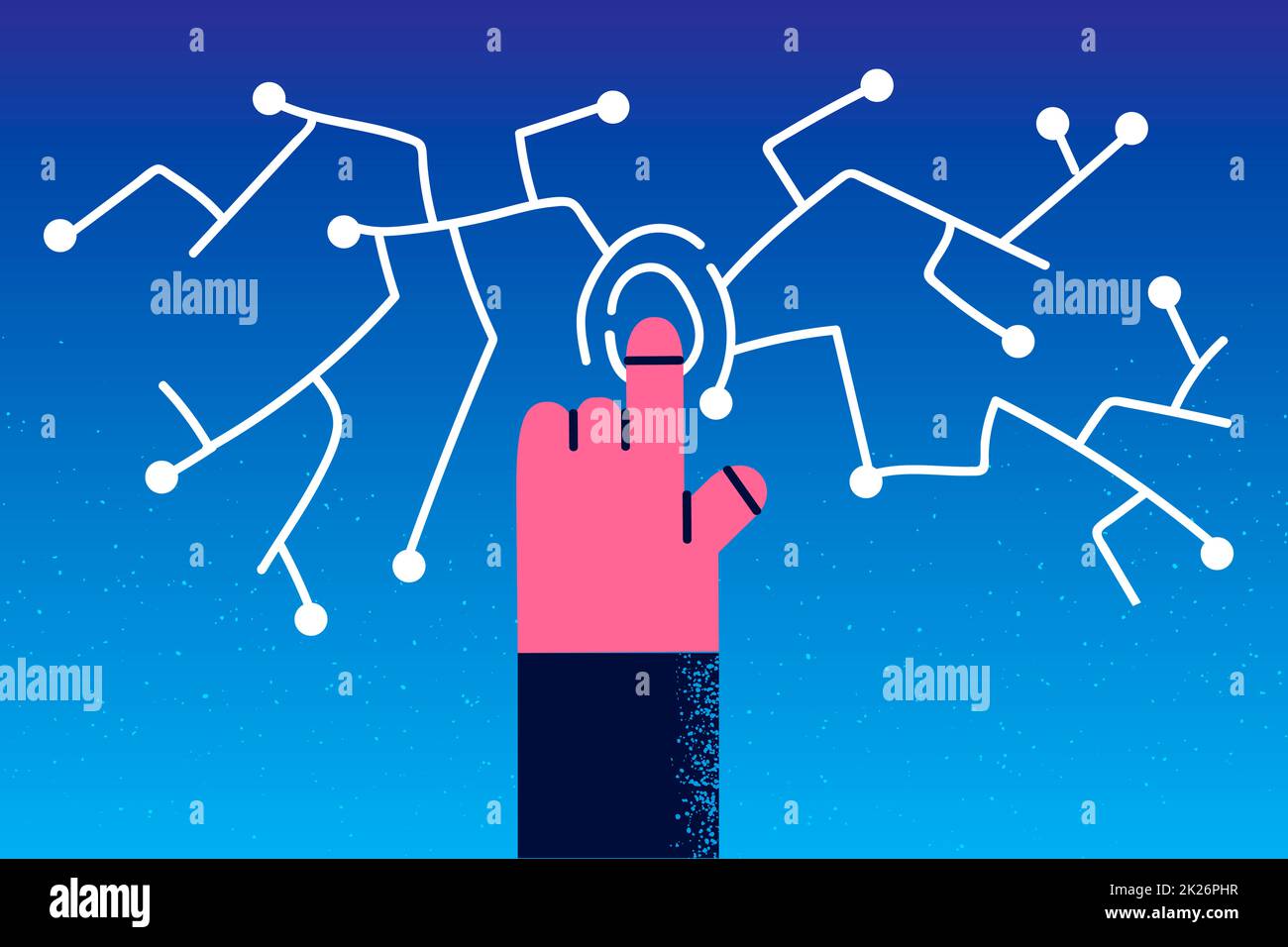 La persona utilizza il dito per l'identificazione digitale della password Foto Stock