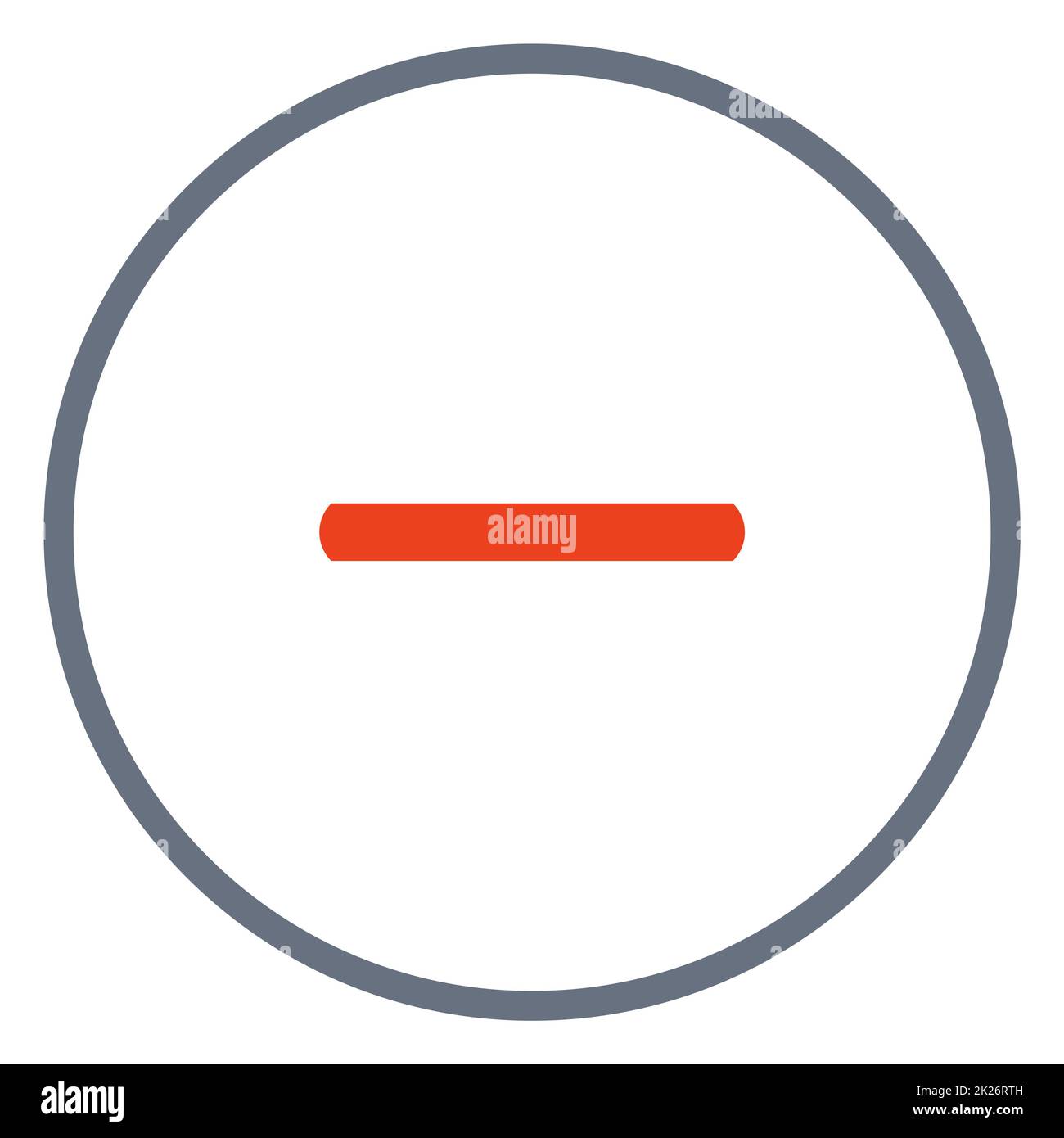 Cerchio grigio con il simbolo meno rosso Foto Stock