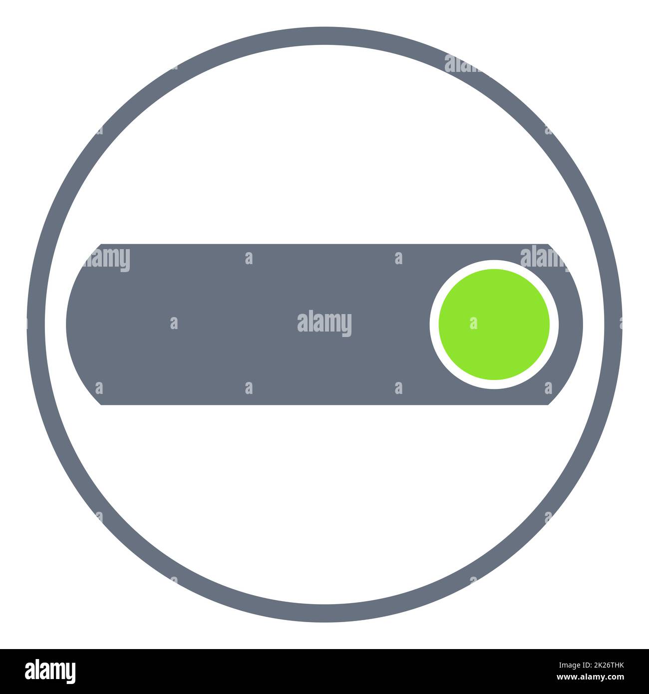 Cerchio grigio con simbolo di configurazione verde Foto Stock