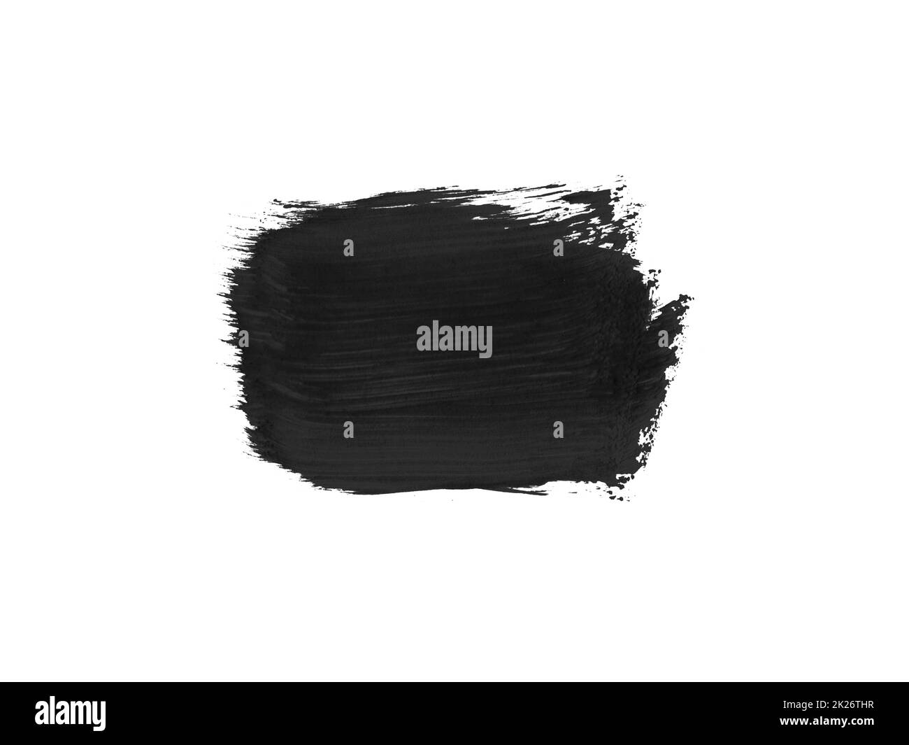 Striscione a pennello con colore nero su sfondo bianco Foto Stock