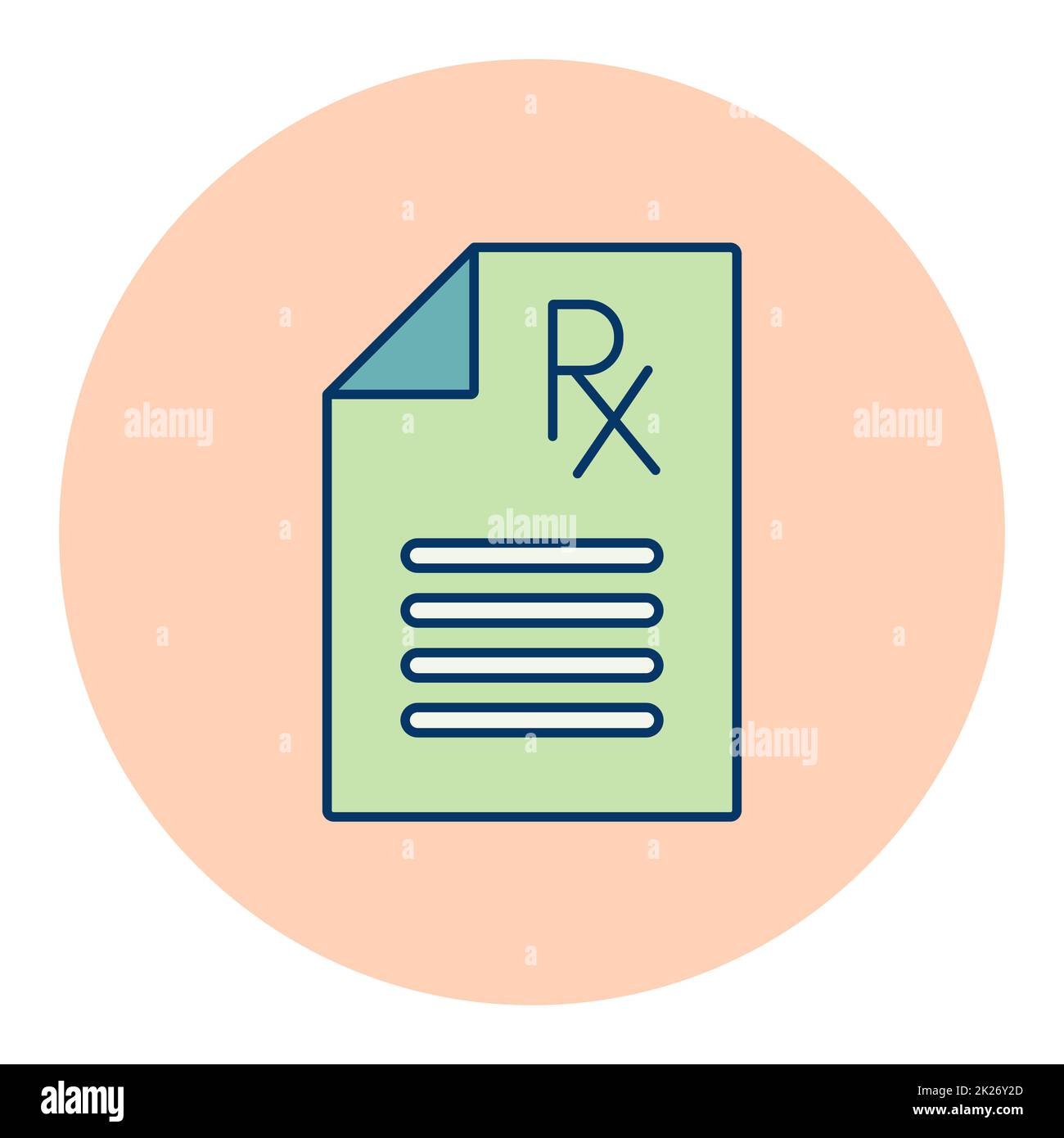 Icona del vettore Rx prescrizione medica. Segno medico Foto Stock