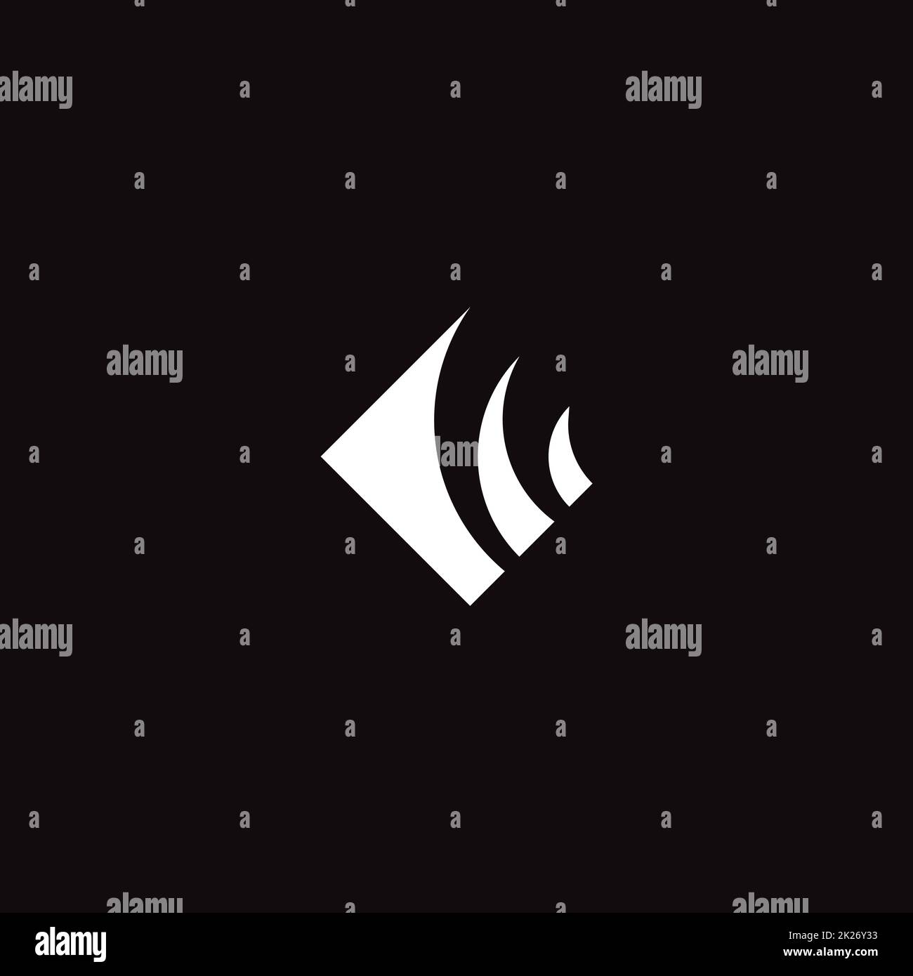 Logo Rhombus con taglio negativo dello spazio, icona della silhouette di forma per il marchio aziendale, emblema aziendale. Etichetta geometrica astratta. Illustrazione vettoriale Foto Stock