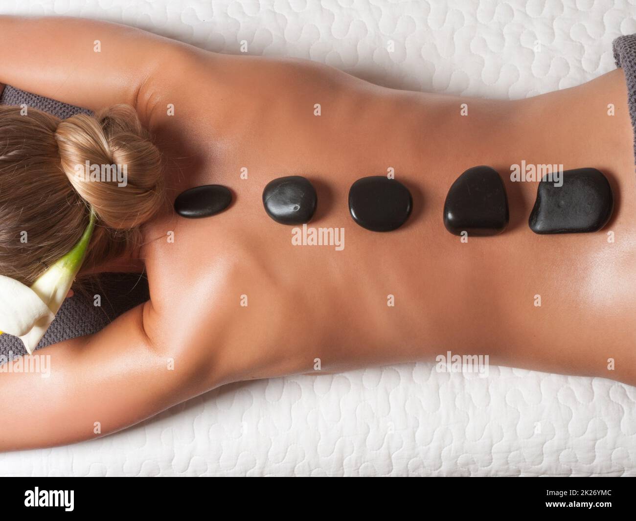 Spa Salone. Stone massage. Dayspa Foto Stock
