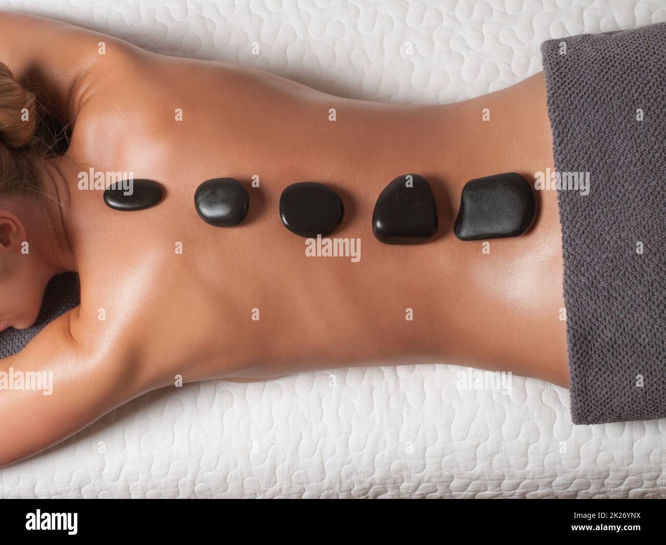 Spa Salone. Stone massage. Dayspa Foto Stock