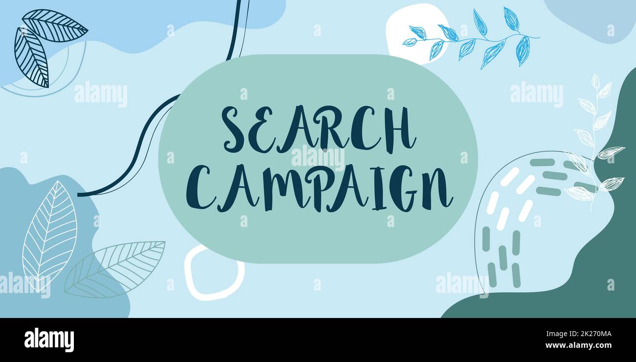 Campagna di ricerca delle didascalie concettuali. Concetto che significa metodo di inserire annunci online su pagine web cornice decorata con fiori colorati e fiori disposti in modo armonioso. Foto Stock