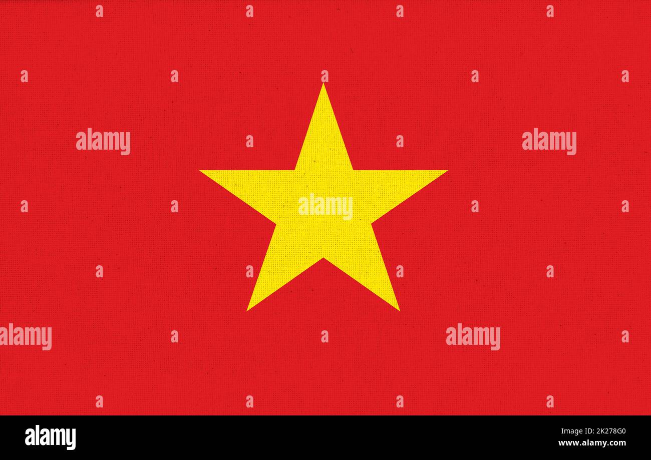 Bandiera nazionale del Qatar su sfondo strutturato. Trama del tessuto Foto Stock