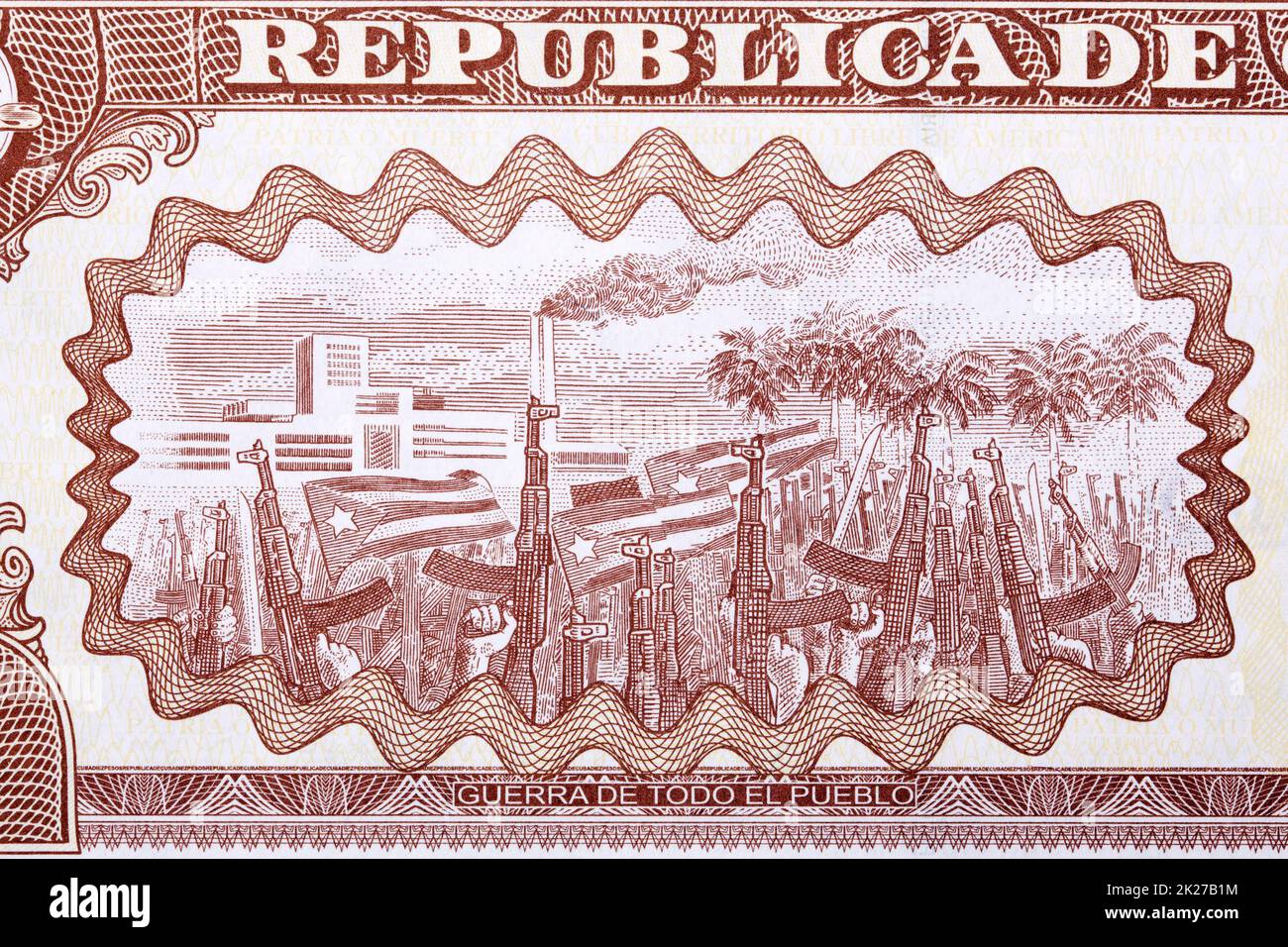 Guerra del popolo da denaro cubano Foto Stock