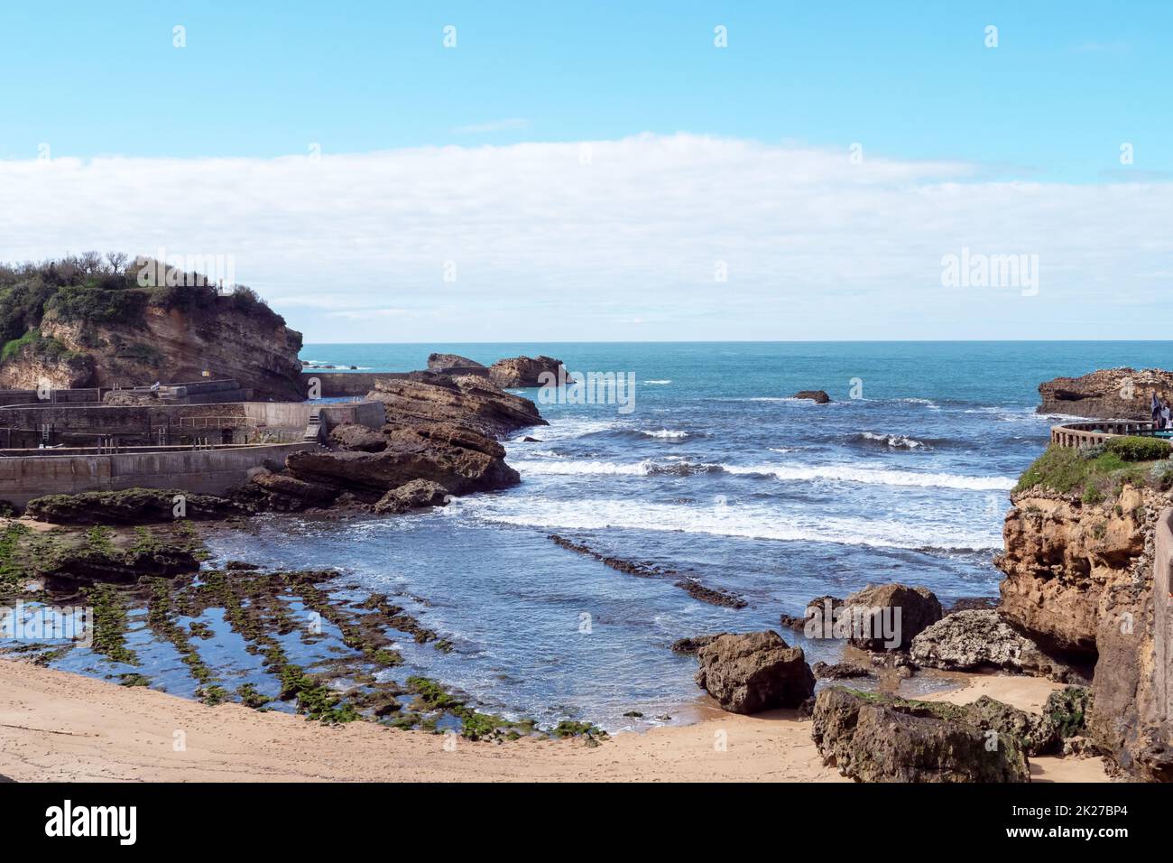 Biarritz e le sue famose spiagge di sabbia Foto Stock