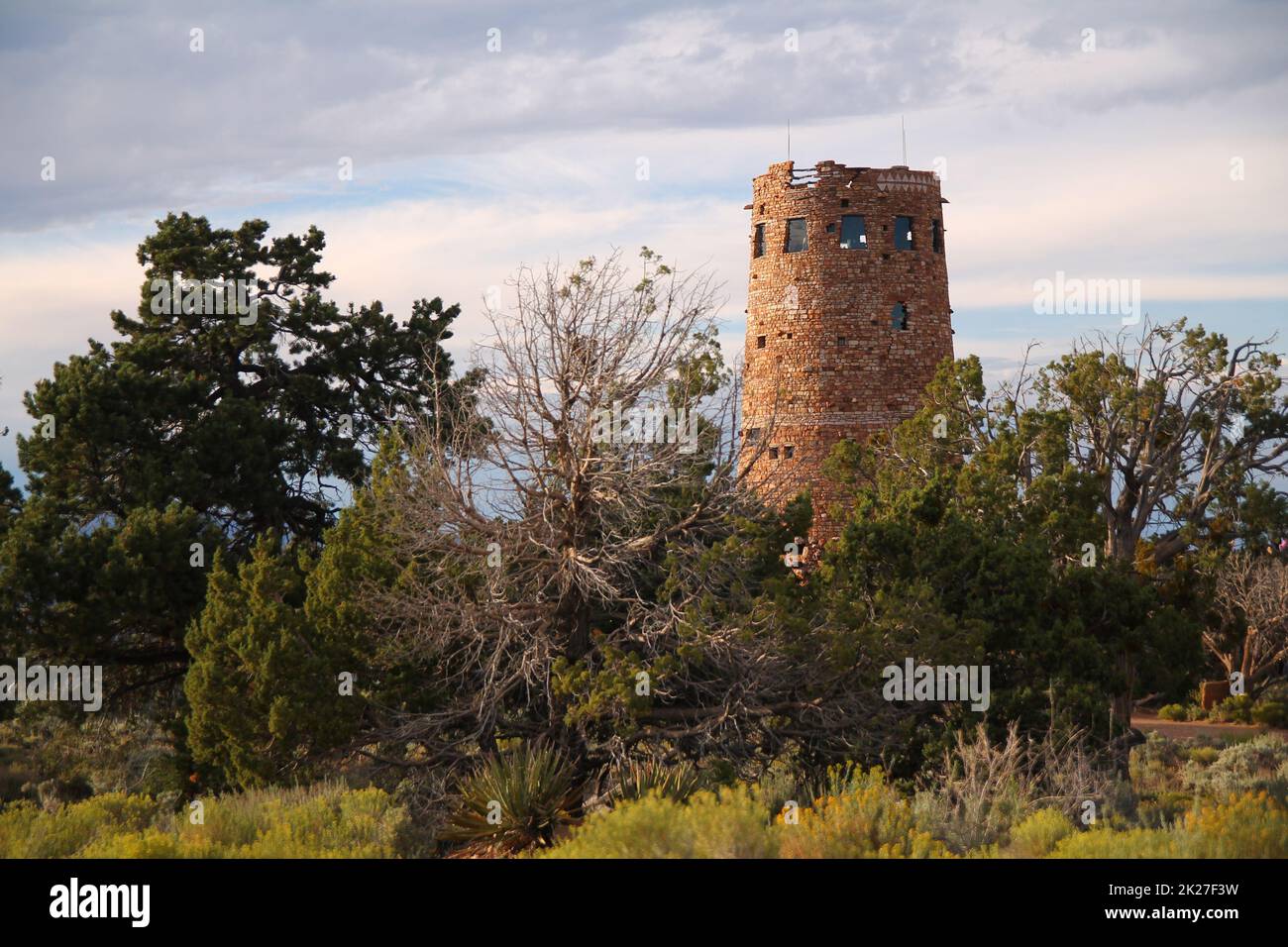 La storica torre del Parco Nazionale del Grand Canyon come punto di vista Foto Stock