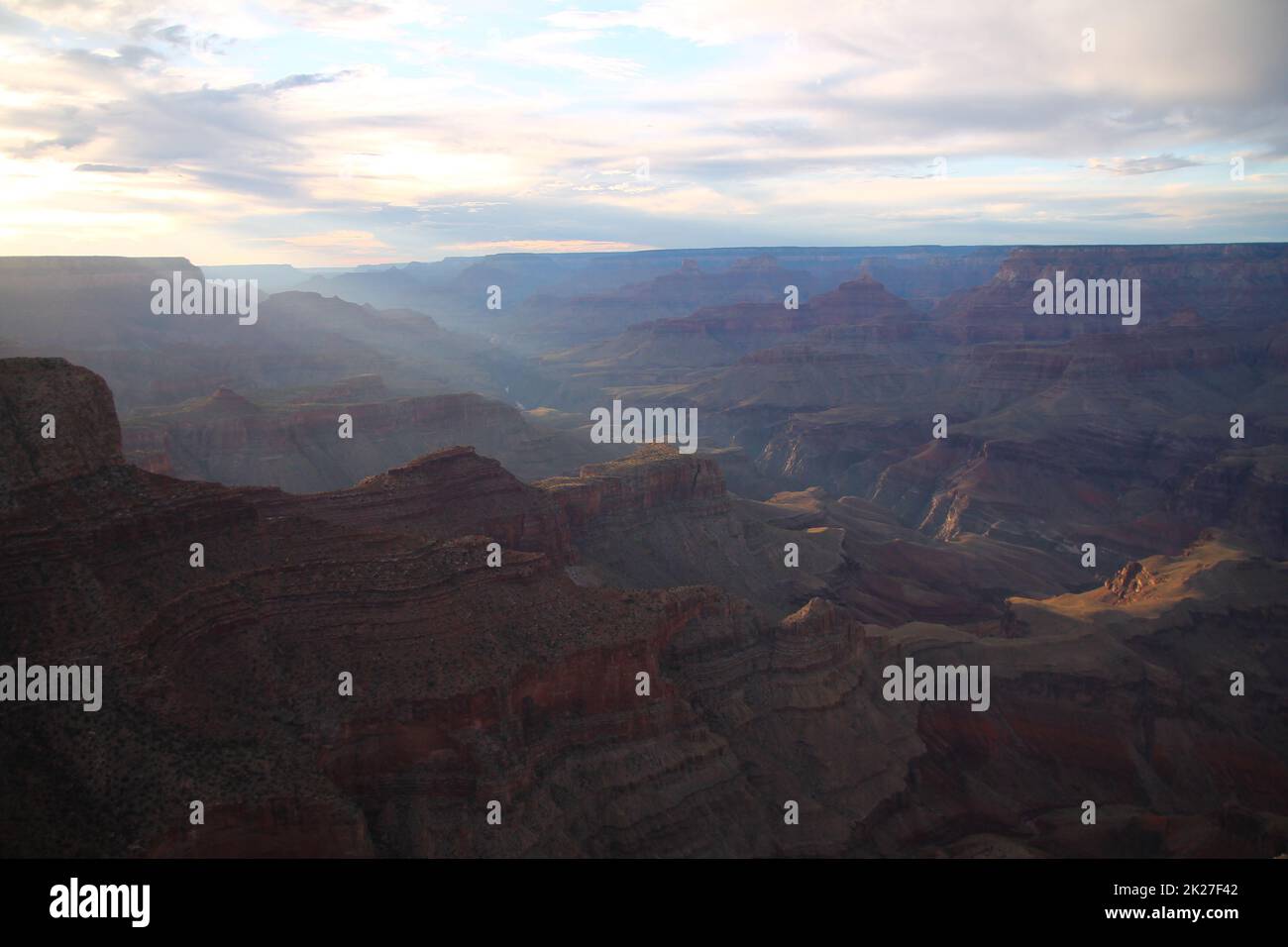 L'alba sul bordo sud del Parco Nazionale del Grand Canyon Foto Stock