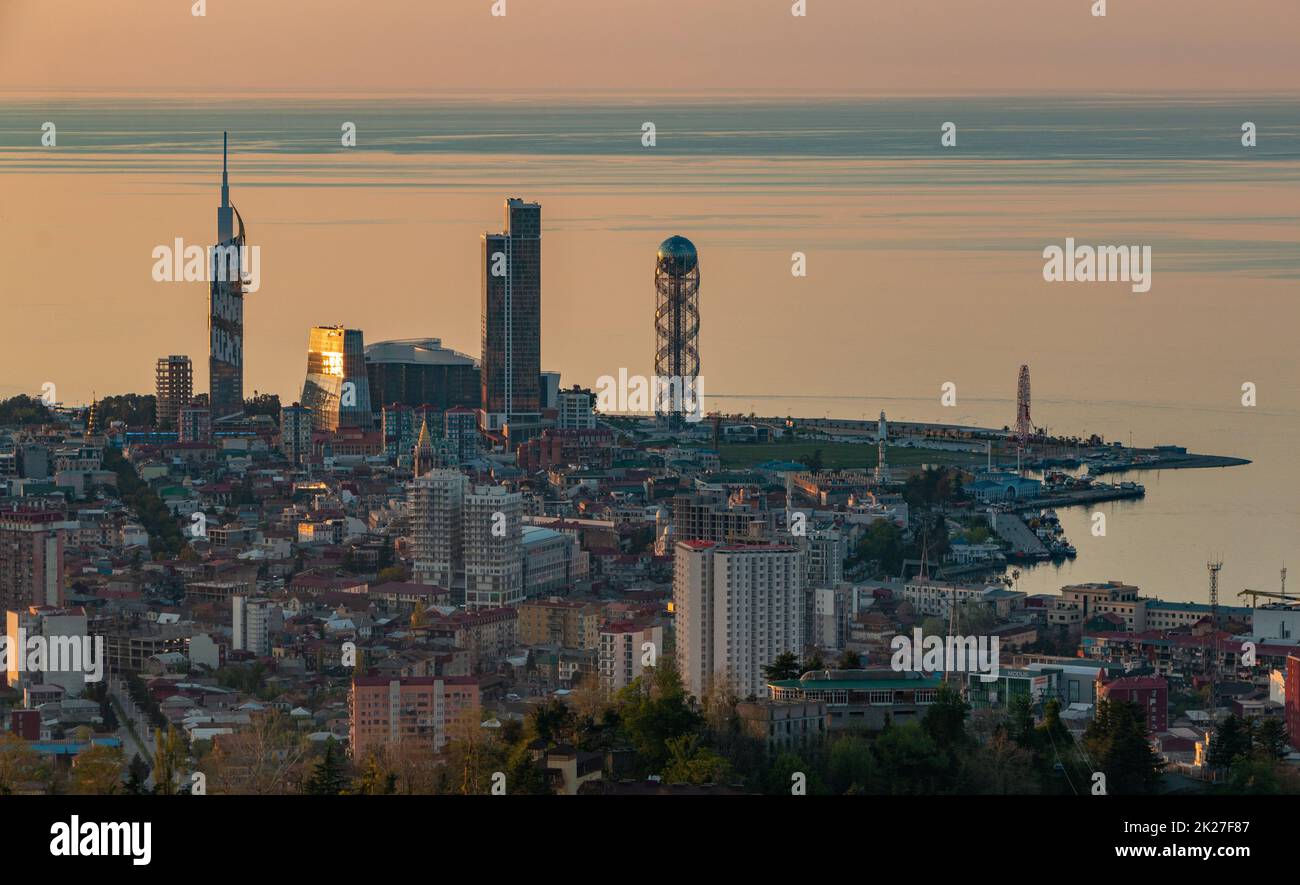 Tramonto a Batumi Foto Stock