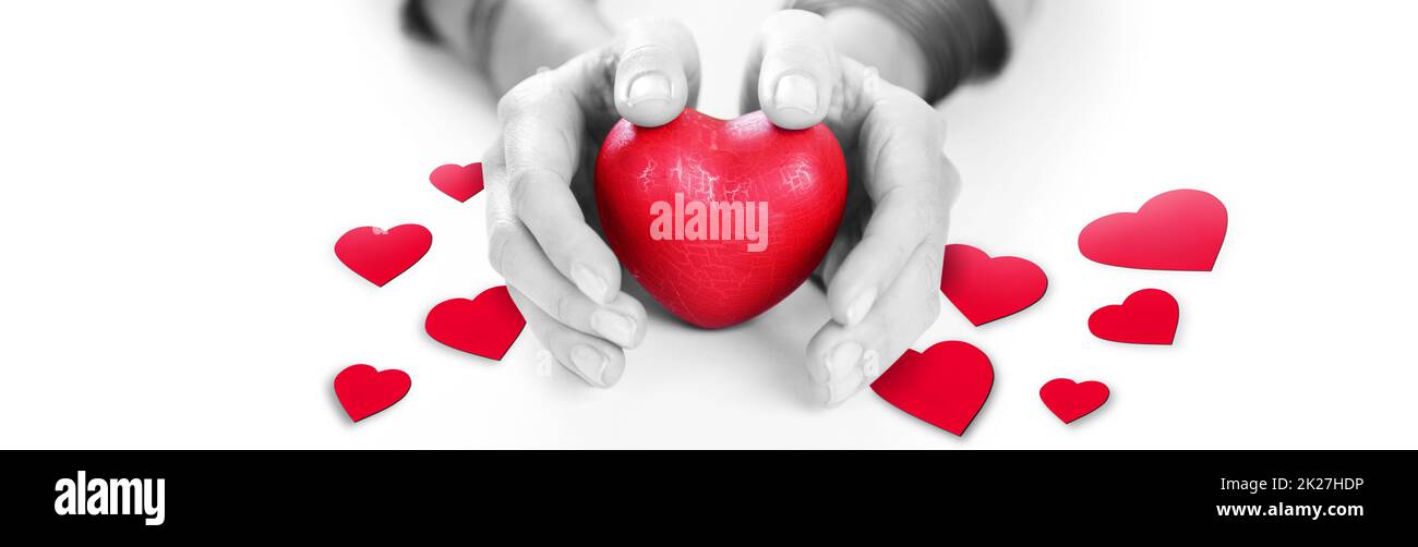 Buon San Valentino sfondo. Amore, cuore e concetto di San Valentino. Foto Stock