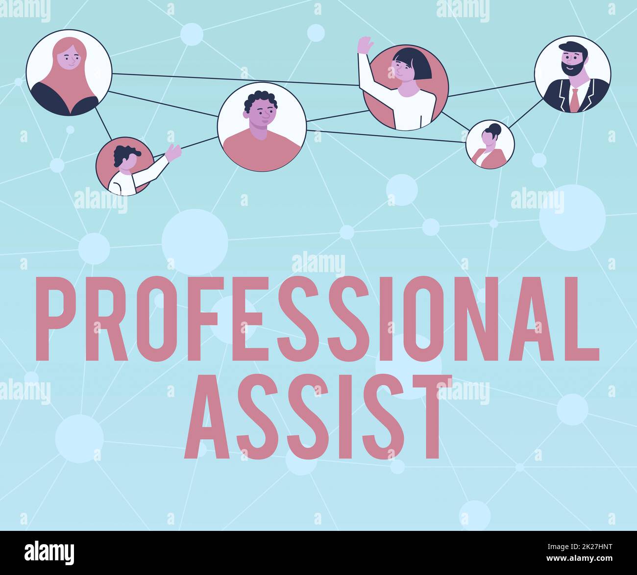 Visualizzazione concettuale Professional Assist. Parola scritta sui servizi di offerta in riabilitazione di assistenza sanitaria licenze diverse persone in circoli che chiacchierano insieme e connessi Social Media. Foto Stock