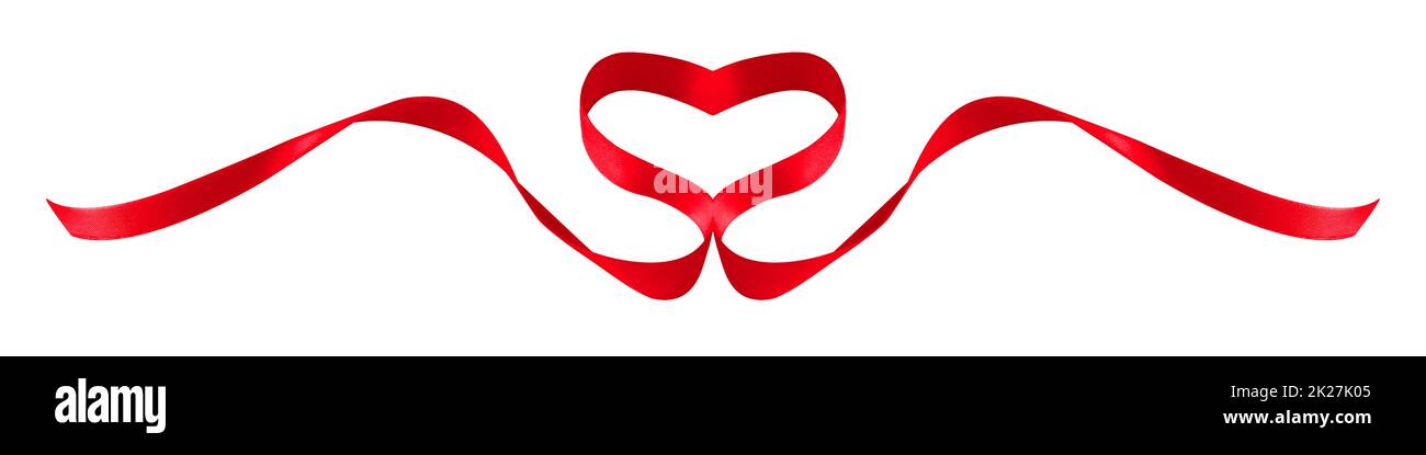 Buon San Valentino. Elegante nastro a forma di cuore. Simbolo dell'amore. Foto Stock