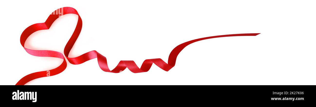 Buon San Valentino. Elegante nastro a forma di cuore. Simbolo dell'amore. Foto Stock
