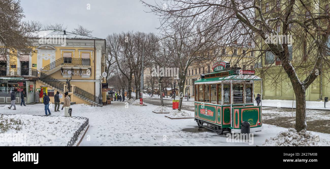 Deribasovskaya Street a Odessa, Ucraina Foto Stock