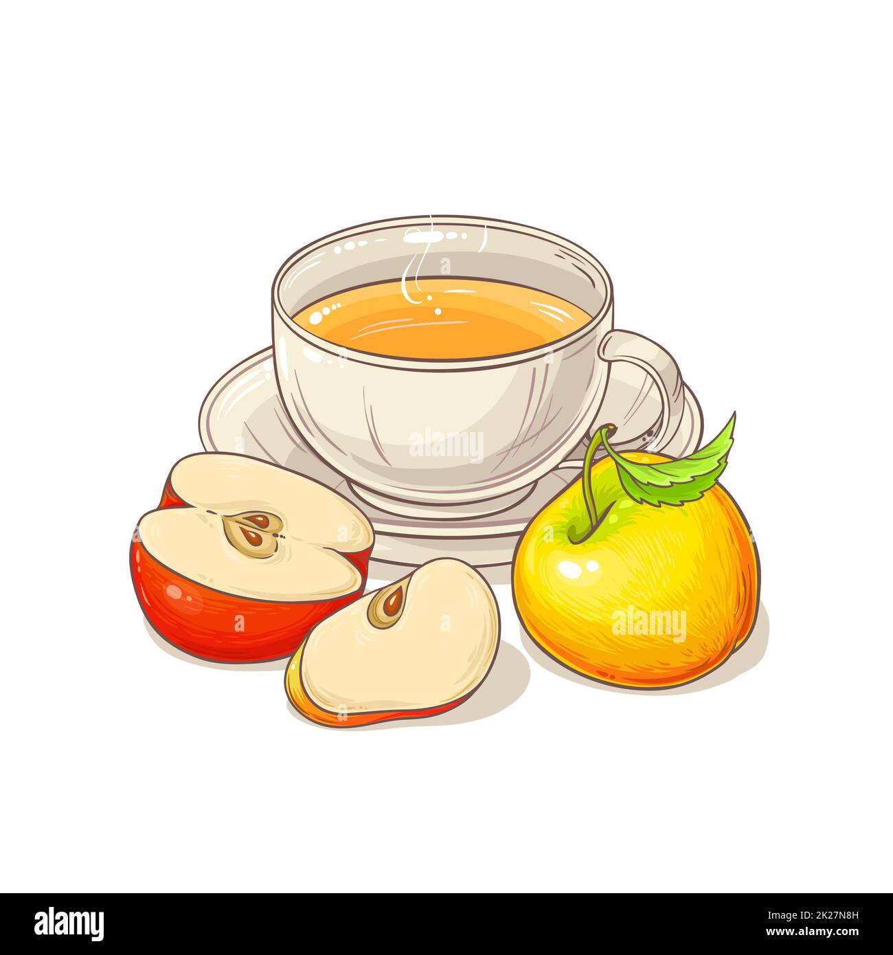 illustrazione del tè di apple Foto Stock