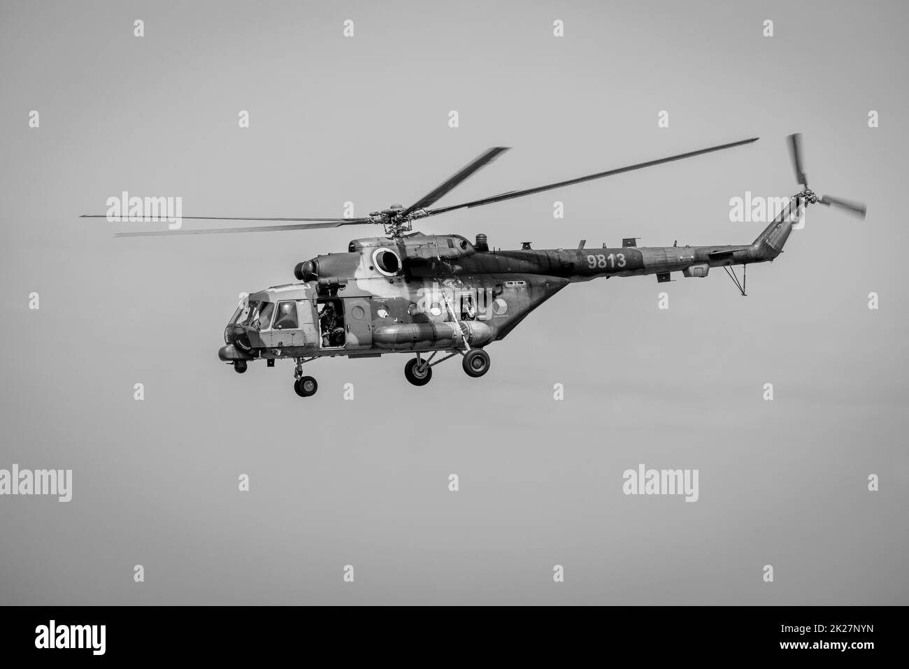 Esercito dell'aria ceco mi-171Sh Combat - trasporto elicottero aerotrasportato al Royal International Air Tattoo 2022 Foto Stock