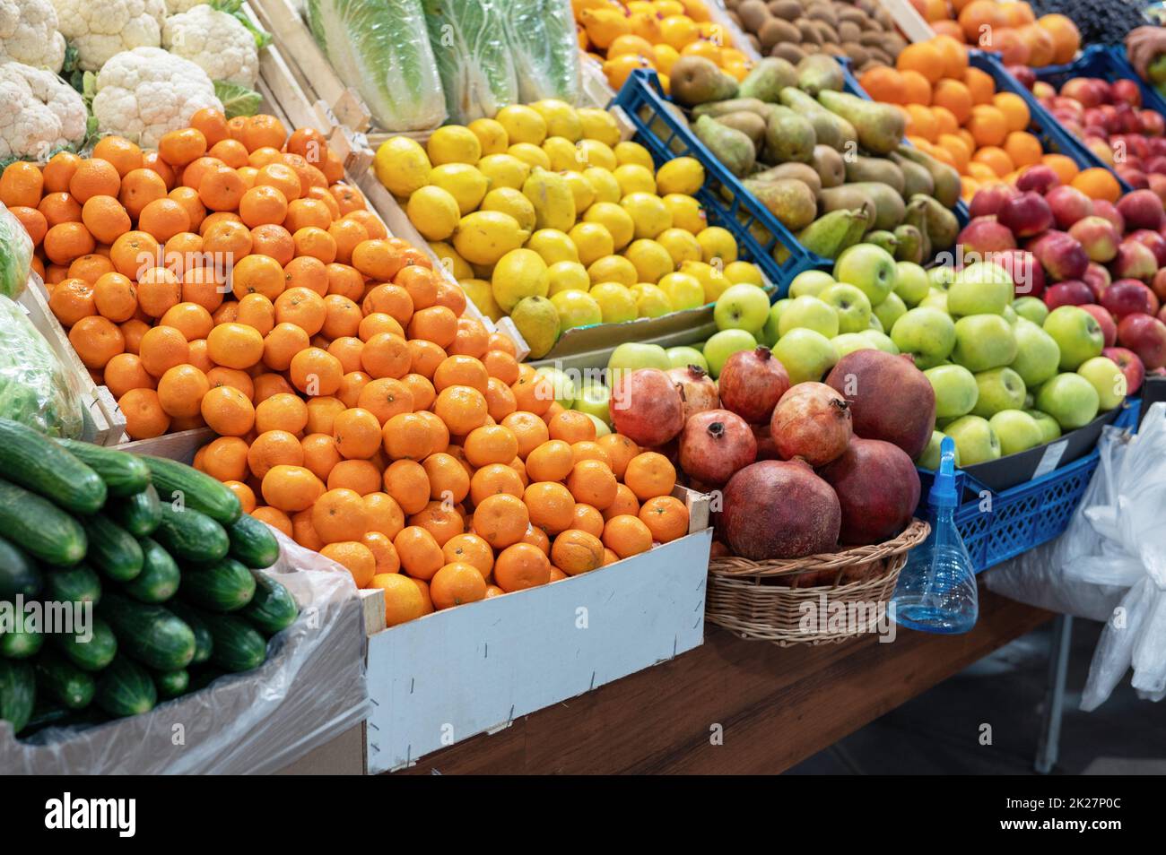 Assortimento di frutta fresca Foto Stock