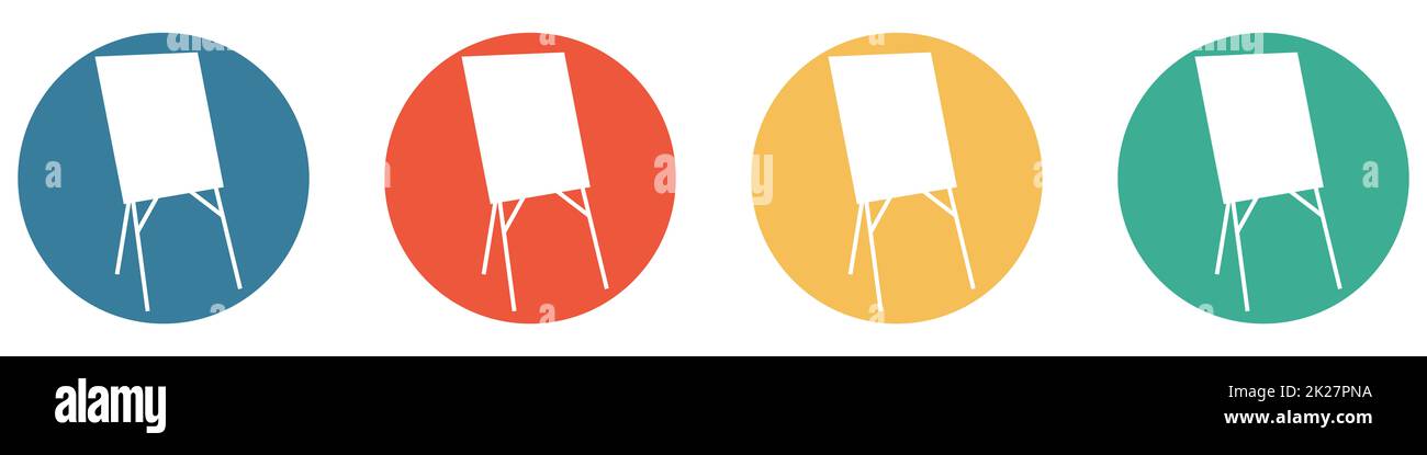 Banner colorato con 4 pulsanti: Lezione o presentazione Foto Stock