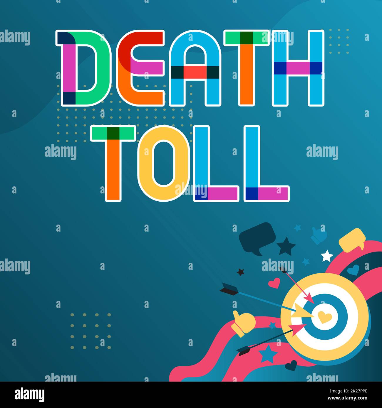 Scrittura visualizzazione testo morte Toll. Foto concettuale il numero di morti risultanti da un particolare incidente che presenta il messaggio che colpisce il concetto di obiettivo, astratto annunciando obiettivo Foto Stock