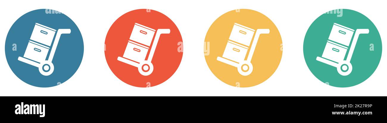 Banner colorato con 4 pulsanti: Trasporto di merci pesanti Foto Stock