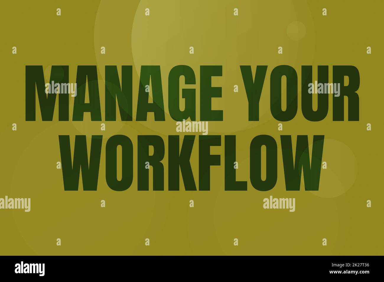 Visualizzazione dei segni Gestione del flusso di lavoro. Word per l'organizzazione e la gestione della forza lavoro per aumentare la produttività dell'ufficio linea sfondi illustrati con varie forme e colori. Foto Stock
