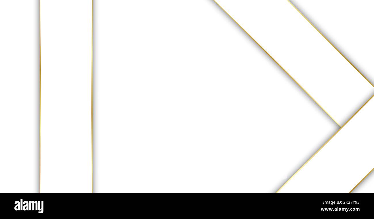 Sfondo bianco astratto con linee dorate - Vector Foto Stock