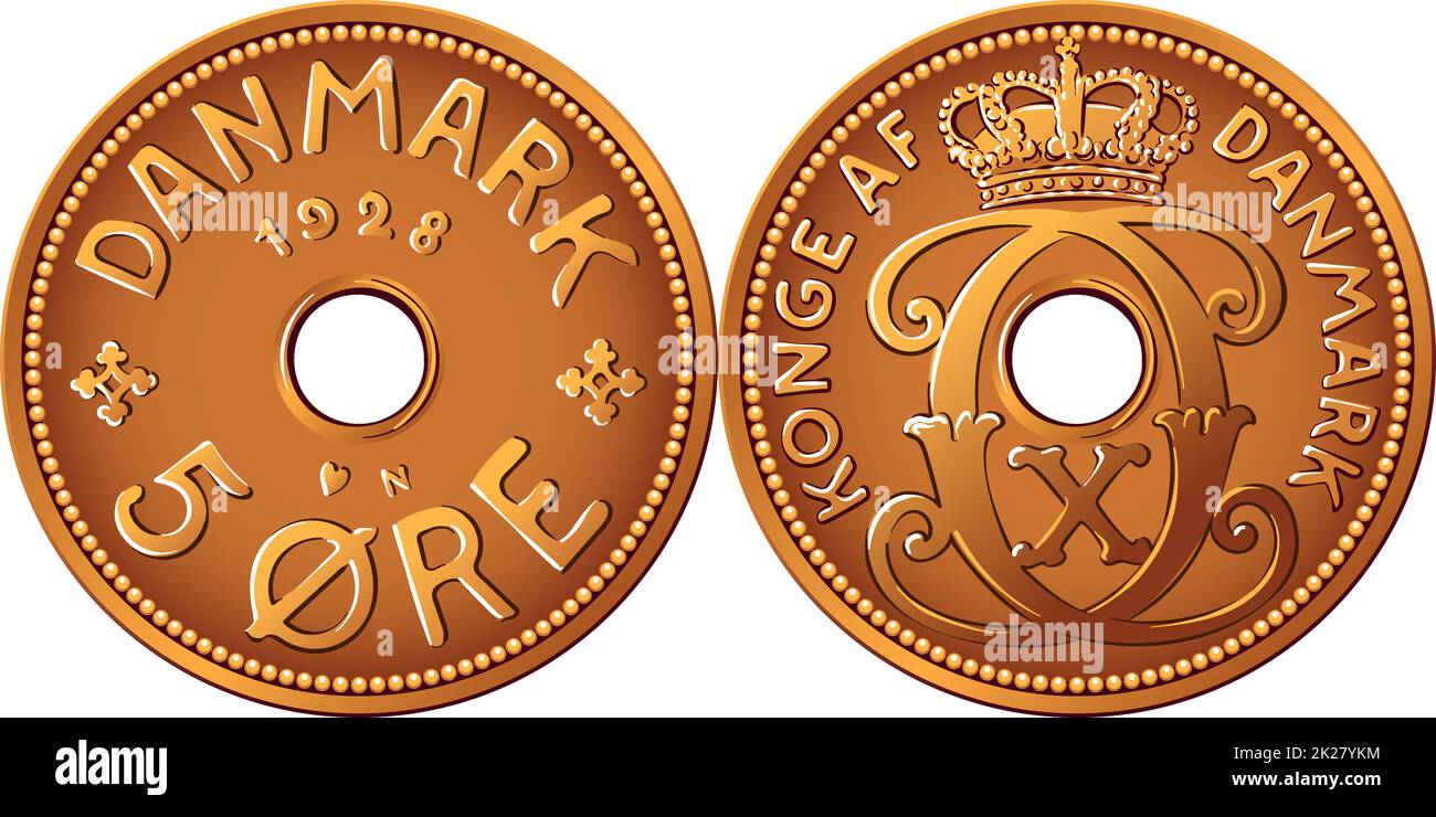 Moneta danese da 5 ore Foto Stock
