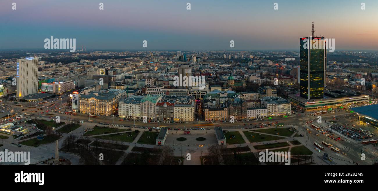Tramonto di Varsavia Foto Stock