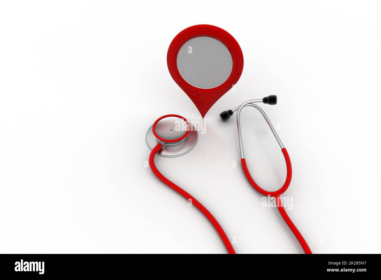 Stetoscopio con localizzatore mappa Foto Stock