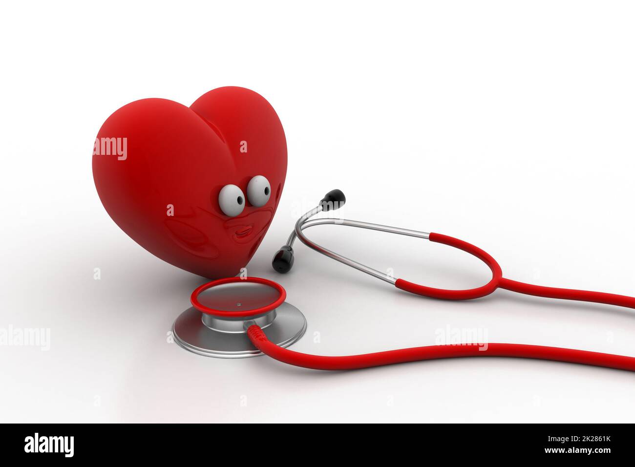 stetoscopio con segno cardiaco Foto Stock