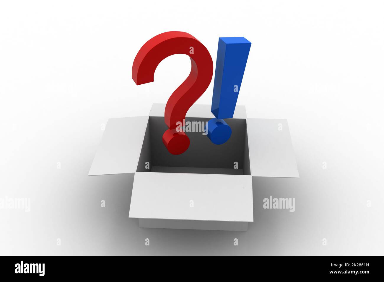 Punto interrogativo e punto esclamativo Foto Stock