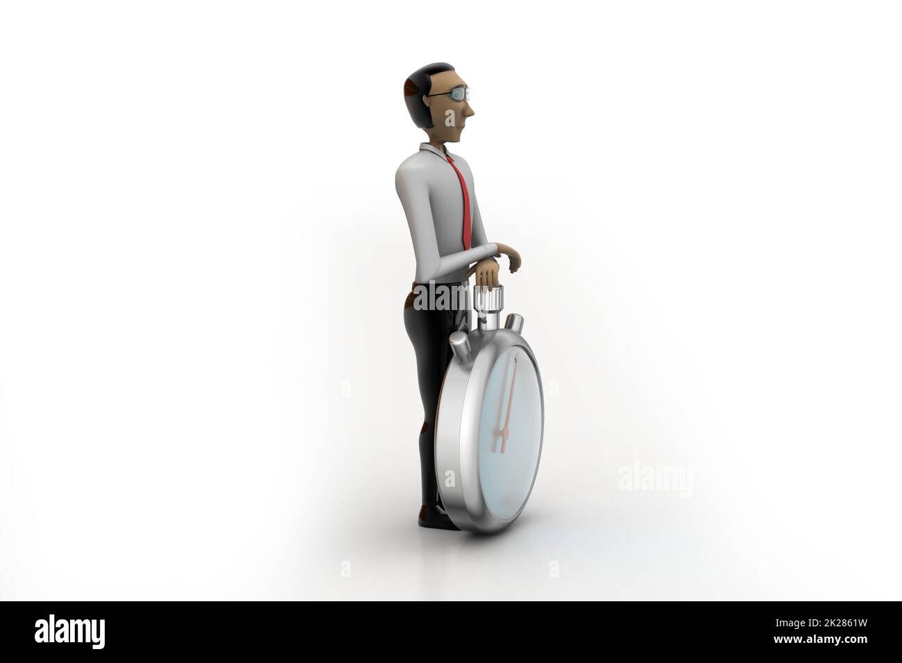 persona che preme il pulsante start sul cronometro Foto Stock