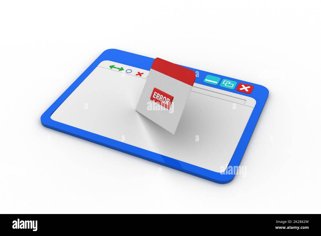 Pagina Web che mostra l'errore Foto Stock