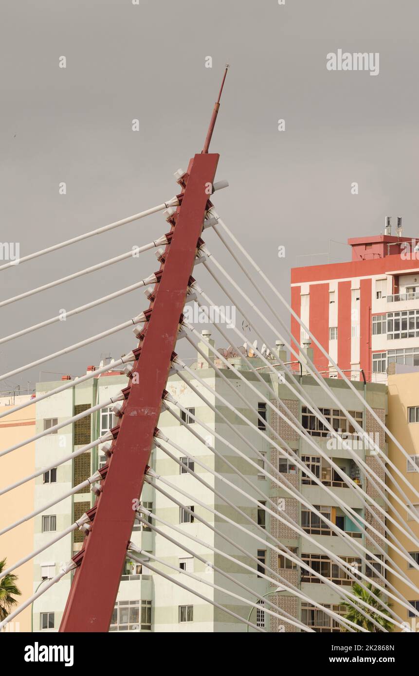 Struttura superiore di un ponte cavo-stalled edifici. Foto Stock
