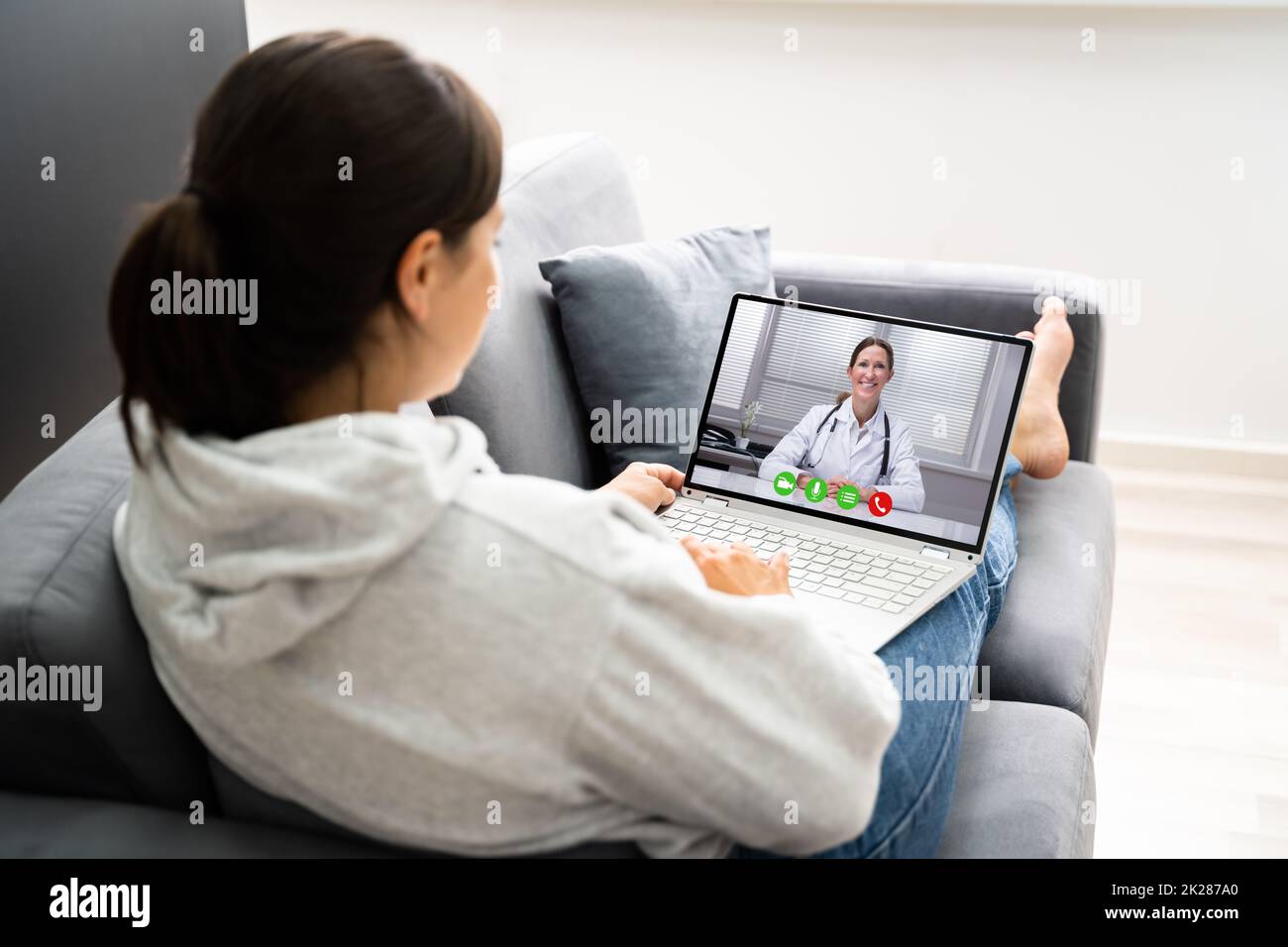 Medico consulente telemedicina online eHealth Foto Stock