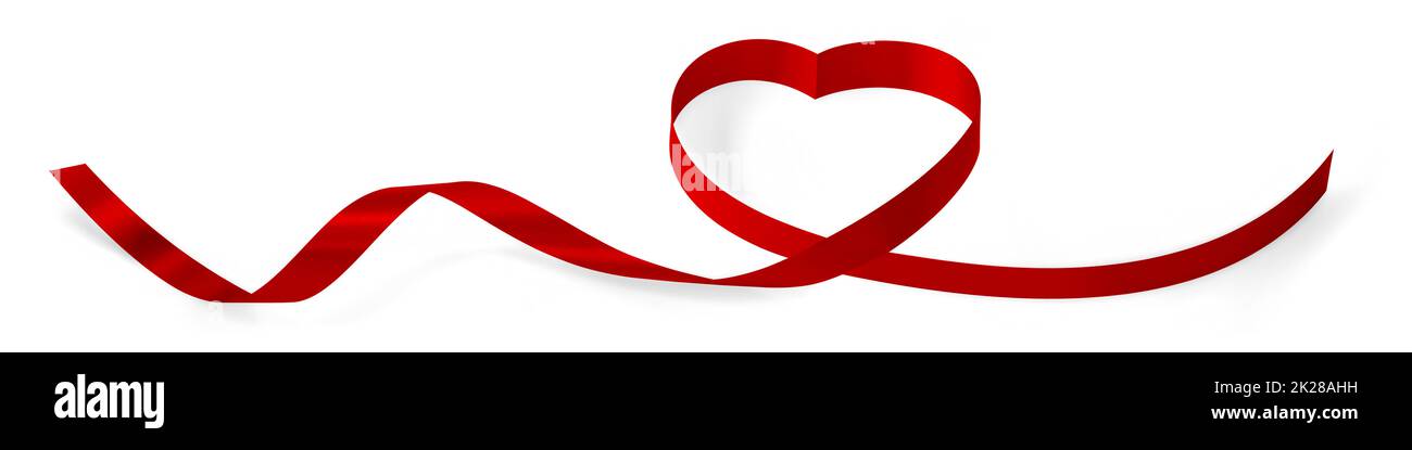 Buon San Valentino. Elegante nastro a forma di cuore. Simbolo dell'amore. Foto Stock