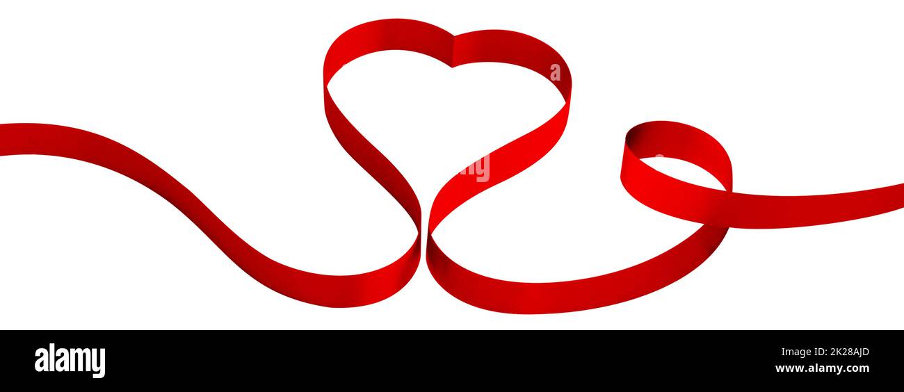 Buon San Valentino. Elegante nastro a forma di cuore. Simbolo dell'amore. Foto Stock