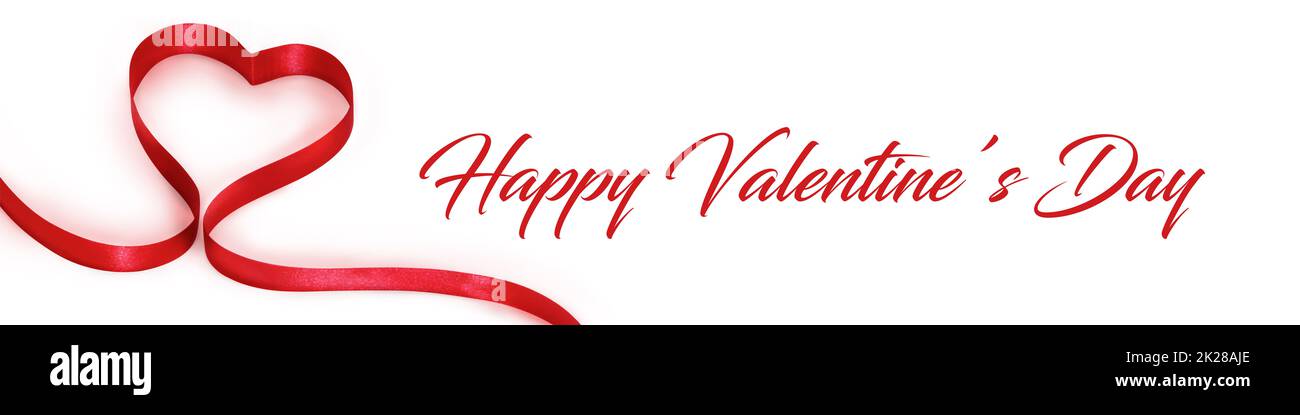 Buon San Valentino. Elegante nastro a forma di cuore. Simbolo dell'amore. Foto Stock