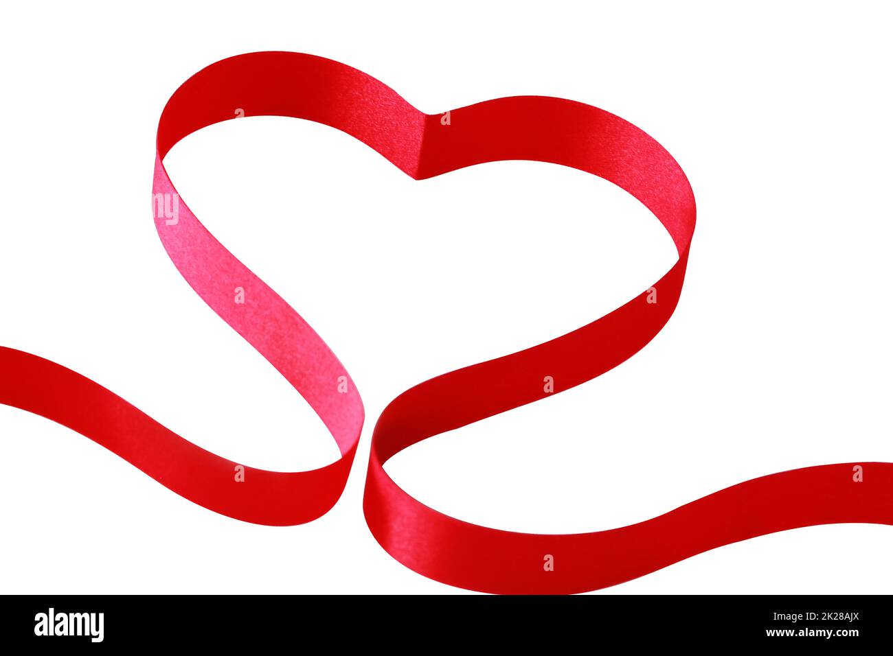 Buon San Valentino. Elegante nastro a forma di cuore. Simbolo dell'amore. Foto Stock