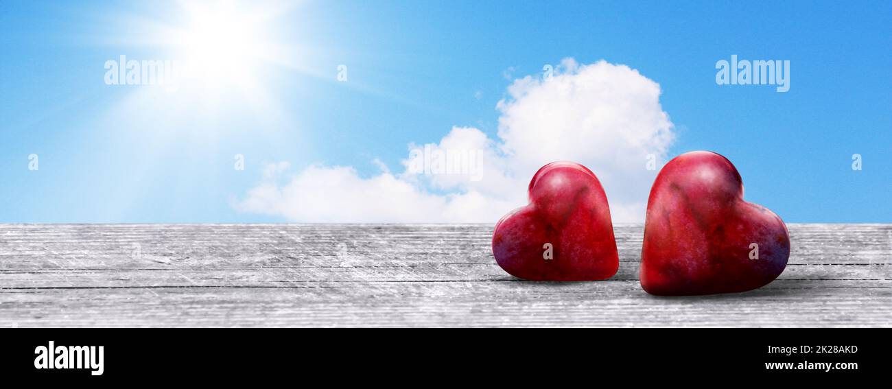 Buon San Valentino. Simbolo d'amore a forma di cuore. Foto Stock