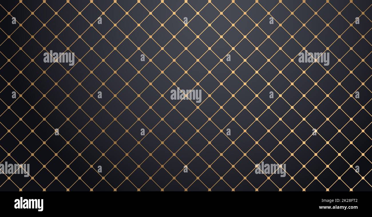 Linee dorate astratte su sfondo nero - Vector Foto Stock