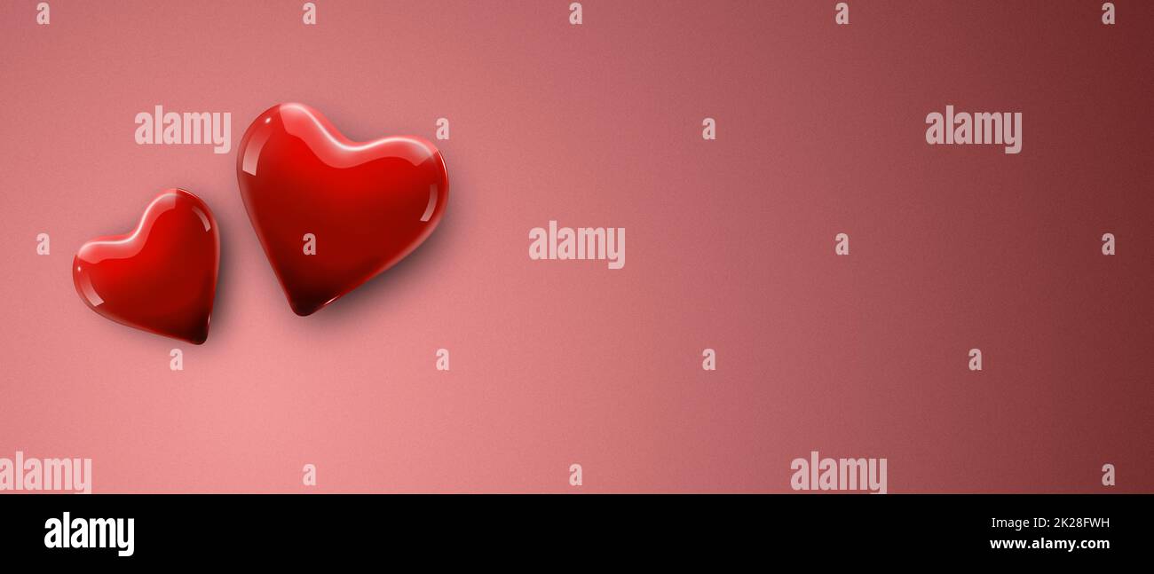 Buon San Valentino. Simbolo d'amore a forma di cuore. illustrazione 3d Foto Stock