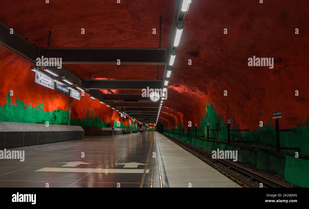 Stazione della metropolitana Solna Centrum Foto Stock