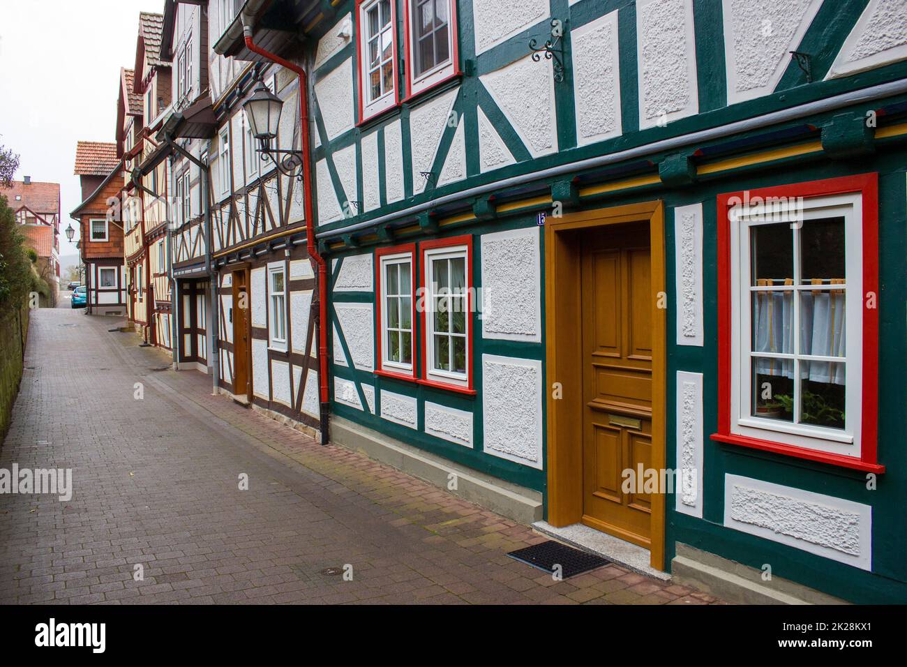 Pittoresca casa a Bad Sooden Allendorf nella valle di Werra in Germania Foto Stock